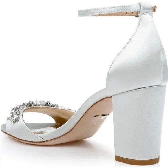 Badgley Mischka Tempest Embellished Block Heel Sandal-NWT, Size 8 - Picture 2 of 6